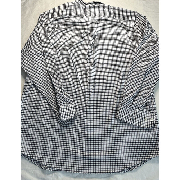 Old South Men's Medium Button Up white/black check Embroidered Logo CLEAN - Picture 11 of 12